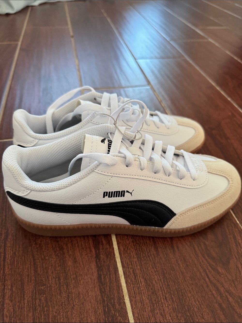 Puma White Sneakers with Gum Outsole
